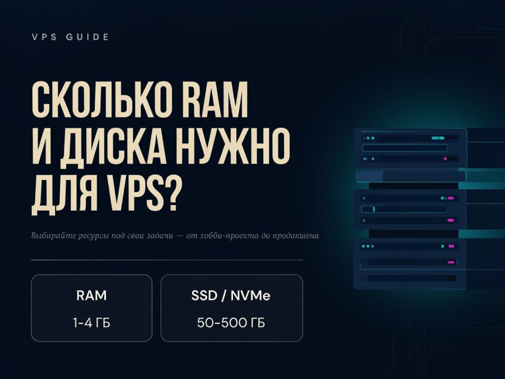 Сколько RAM и диска нужно для VPS